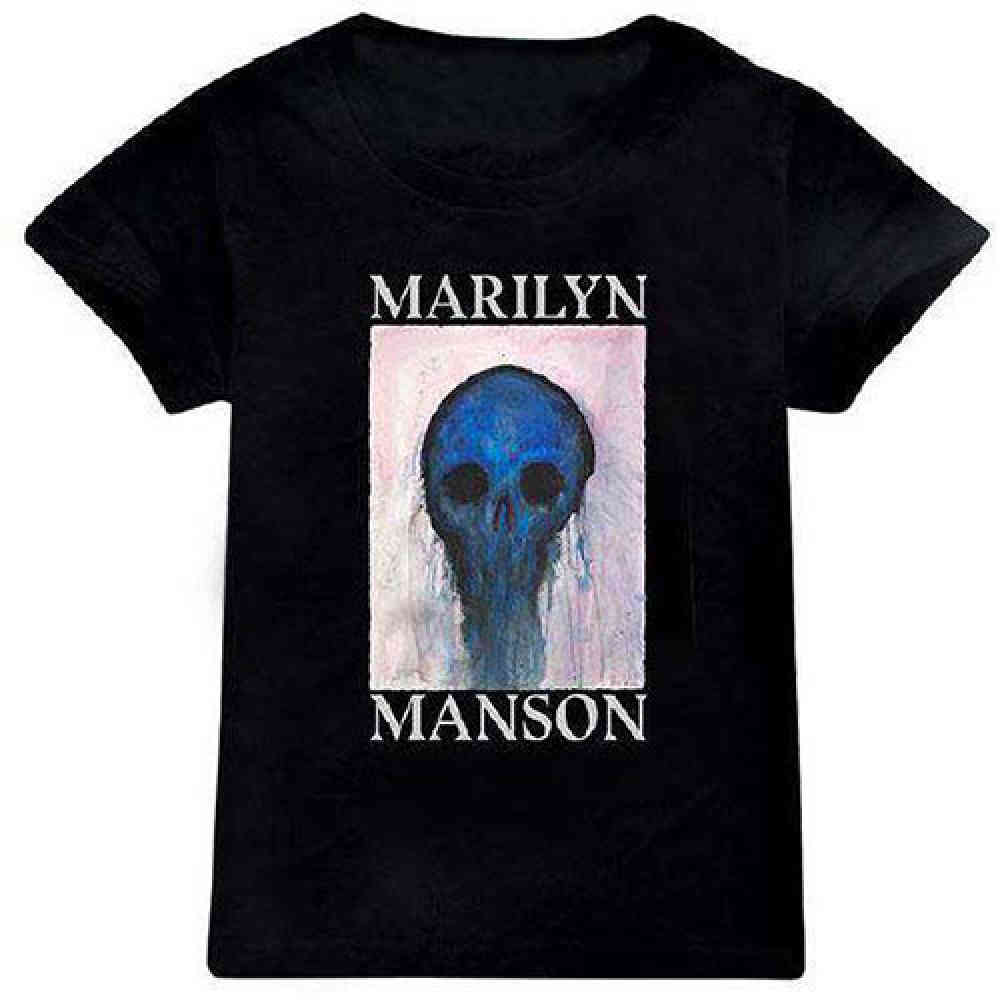 Marilyn Manson - Halloween Painted Hollywood Kinder Tshirt - Zwart